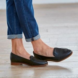 Sezane Michel black leather loafers